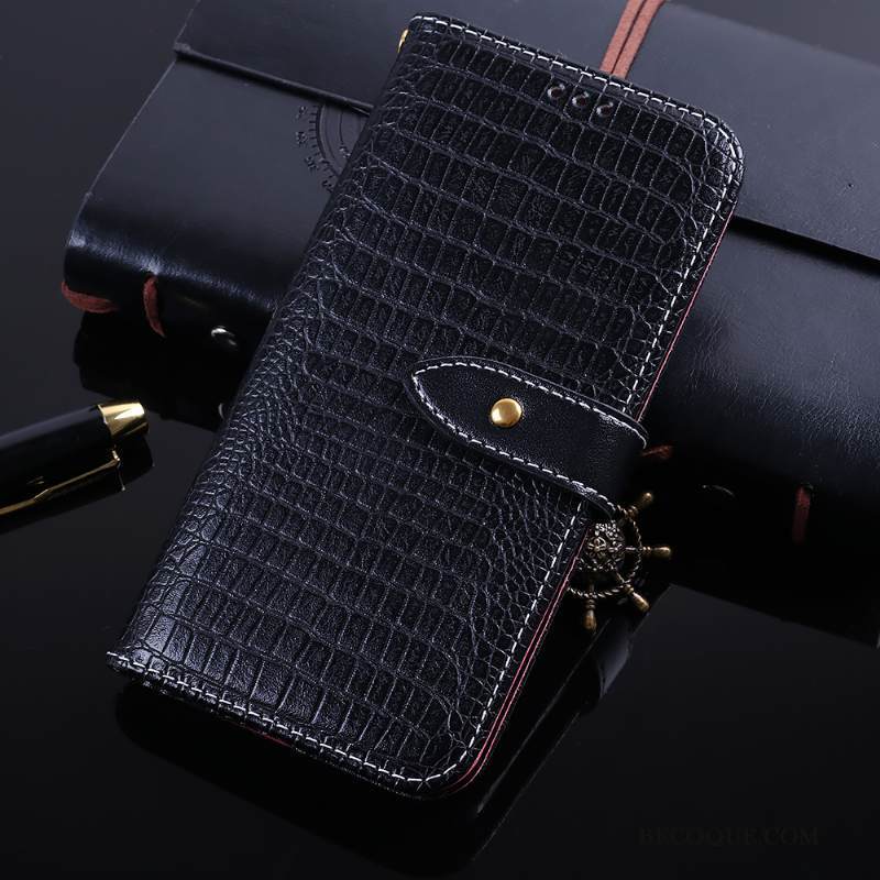 Kuori Huawei P Smart+ Salkku Liiketoiminta Krokotiili, Kotelo Huawei P Smart+ Nahka Kortti Kukkakuvio