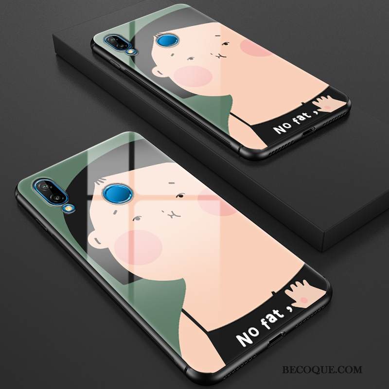 Kuori Huawei P Smart+ Sarjakuva Karkaisu Puhelimen Kuoret, Kotelo Huawei P Smart+ Tila Peili Vihreä