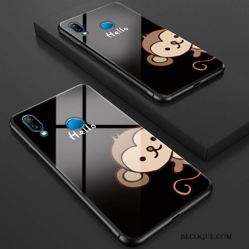 Kuori Huawei P Smart+ Sarjakuva Karkaisu Puhelimen Kuoret, Kotelo Huawei P Smart+ Tila Peili Vihreä