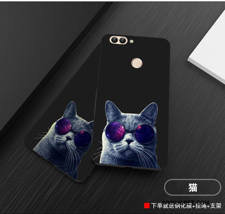 Kuori Huawei P Smart Silikoni Murtumaton Pesty Suede, Kotelo Huawei P Smart Suojaus Puhelimen Kuoret Musta