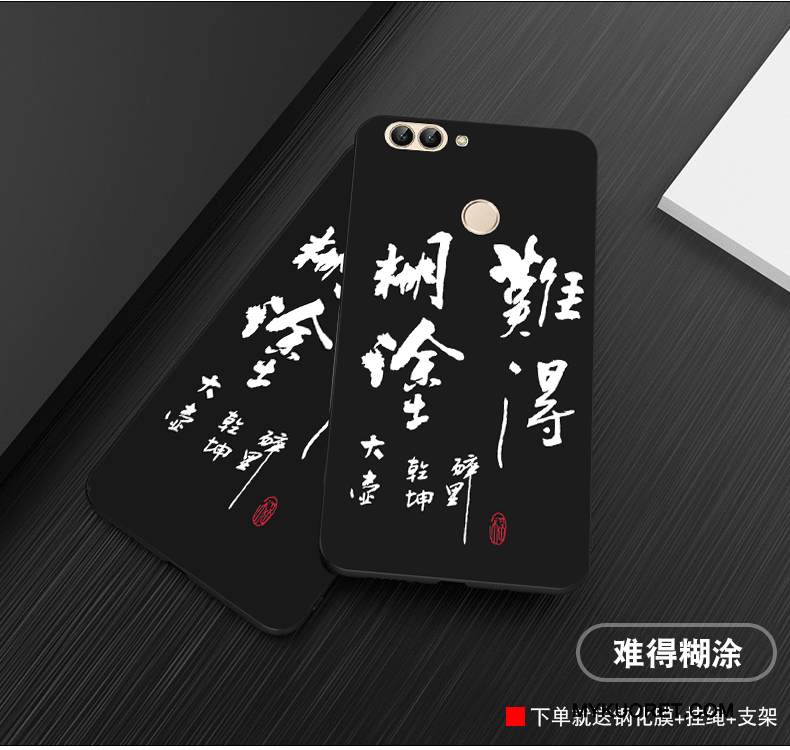 Kuori Huawei P Smart Silikoni Murtumaton Pesty Suede, Kotelo Huawei P Smart Suojaus Puhelimen Kuoret Musta