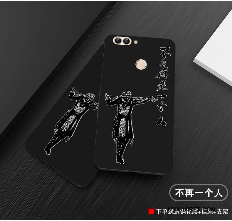 Kuori Huawei P Smart Silikoni Murtumaton Pesty Suede, Kotelo Huawei P Smart Suojaus Puhelimen Kuoret Musta