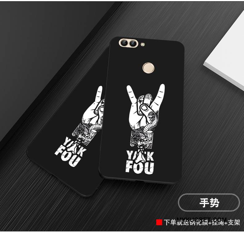 Kuori Huawei P Smart Silikoni Murtumaton Pesty Suede, Kotelo Huawei P Smart Suojaus Puhelimen Kuoret Musta