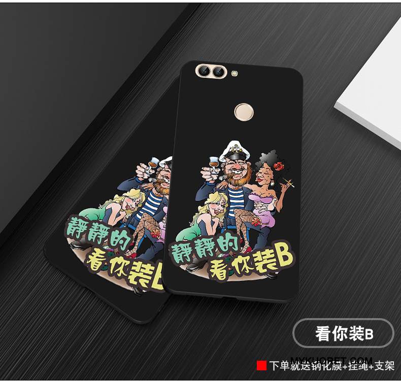 Kuori Huawei P Smart Silikoni Murtumaton Pesty Suede, Kotelo Huawei P Smart Suojaus Puhelimen Kuoret Musta