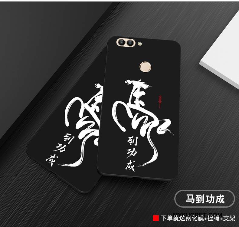 Kuori Huawei P Smart Silikoni Murtumaton Pesty Suede, Kotelo Huawei P Smart Suojaus Puhelimen Kuoret Musta