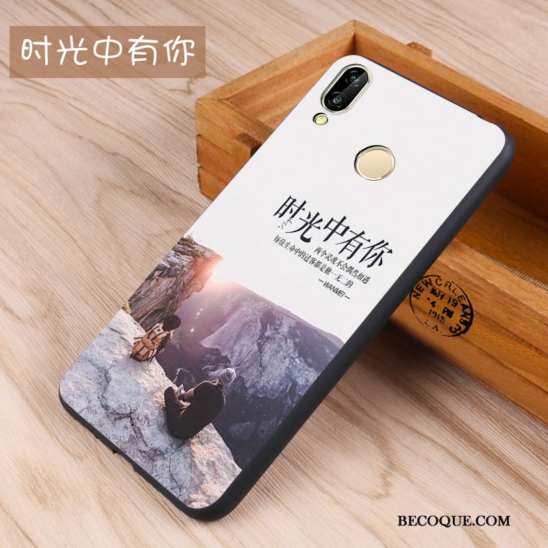 Kuori Huawei P Smart+ Silikoni Musta Puhelimen Kuoret, Kotelo Huawei P Smart+ Kohokuviointi Sininen Pesty Suede