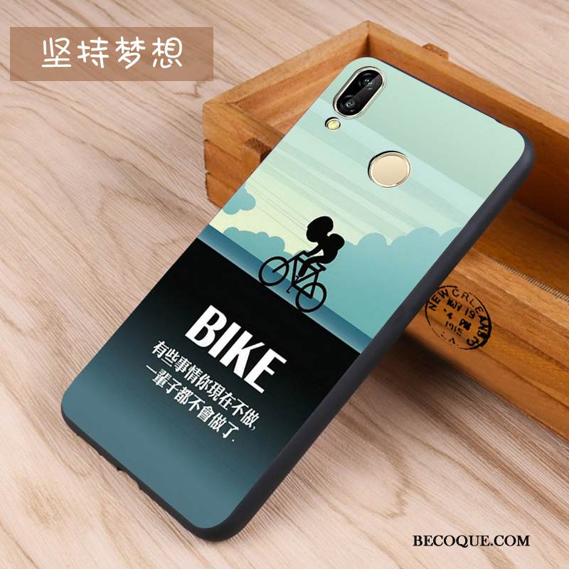 Kuori Huawei P Smart+ Silikoni Musta Puhelimen Kuoret, Kotelo Huawei P Smart+ Kohokuviointi Sininen Pesty Suede