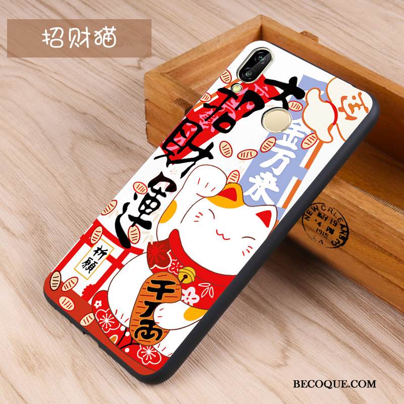 Kuori Huawei P Smart+ Silikoni Musta Puhelimen Kuoret, Kotelo Huawei P Smart+ Kohokuviointi Sininen Pesty Suede