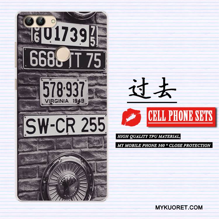 Kuori Huawei P Smart Silikoni Trendi Murtumaton, Kotelo Huawei P Smart Maalaus Persoonallisuus Vaalean