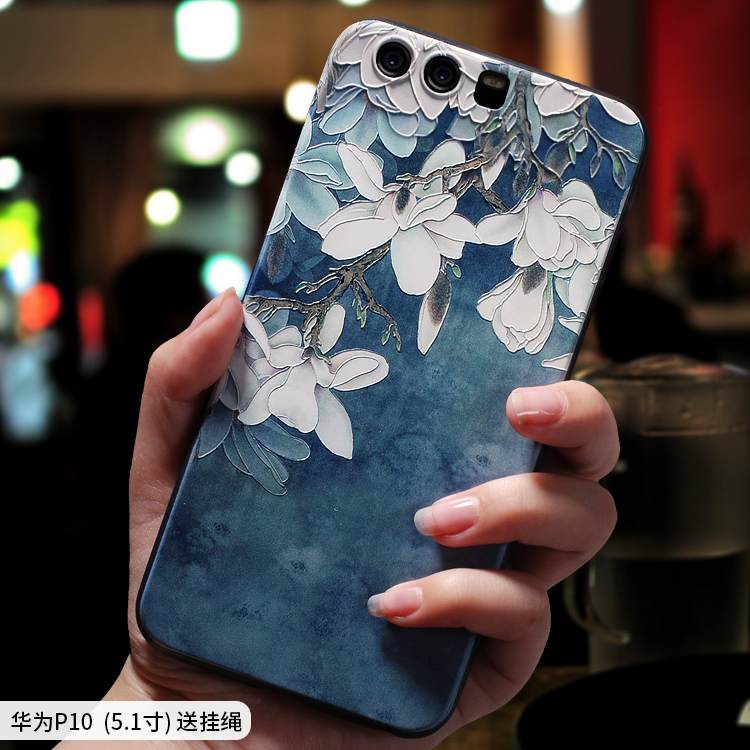 Kuori Huawei P10 Kohokuviointi Persoonallisuus Ripustettavat Koristeet, Kotelo Huawei P10 Pehmeä Neste Vaaleansininen Murtumaton