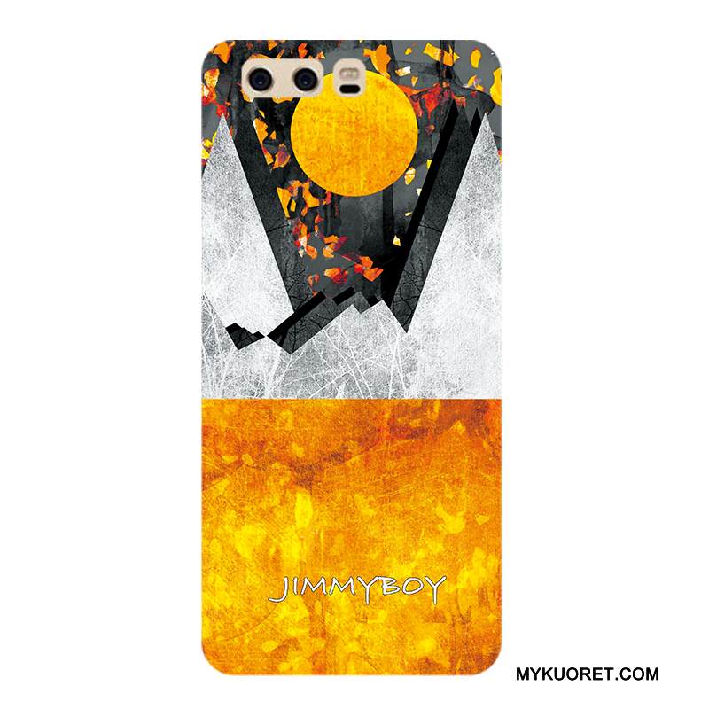 Kuori Huawei P10 Laukut Kova Keltainen, Kotelo Huawei P10 Pesty Suede Persoonallisuus