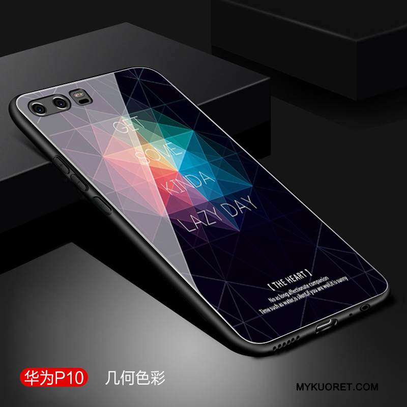 Kuori Huawei P10 Laukut Persoonallisuus Musta, Kotelo Huawei P10 Luova Puhelimen Kuoret Lasi