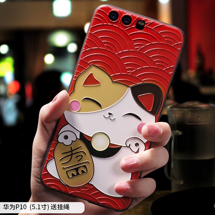 Kuori Huawei P10 Laukut Ultra Puhelimen Kuoret, Kotelo Huawei P10 Silikoni Punainen Rikkaus