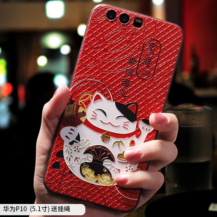 Kuori Huawei P10 Laukut Ultra Puhelimen Kuoret, Kotelo Huawei P10 Silikoni Punainen Rikkaus