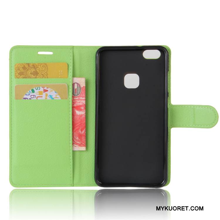 Kuori Huawei P10 Lite Nahka Nuoret Vihreä, Kotelo Huawei P10 Lite Suojaus