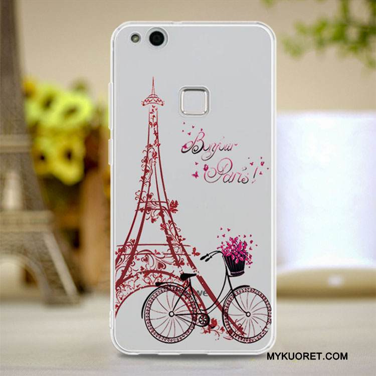 Kuori Huawei P10 Lite Pehmeä Neste Puhelimen Kuoret Nuoret, Kotelo Huawei P10 Lite Suojaus Läpinäkyvä Punainen