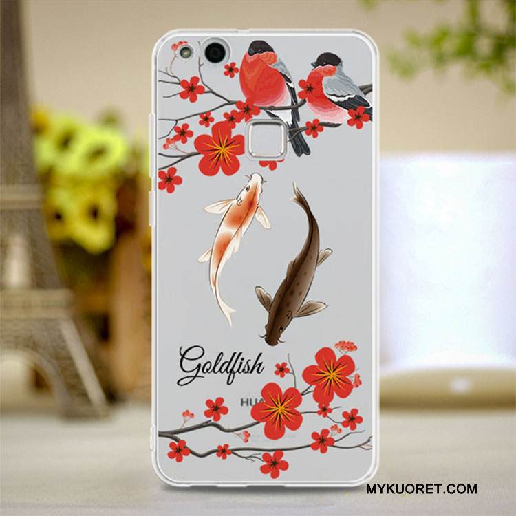 Kuori Huawei P10 Lite Pehmeä Neste Puhelimen Kuoret Nuoret, Kotelo Huawei P10 Lite Suojaus Läpinäkyvä Punainen