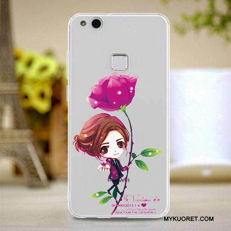 Kuori Huawei P10 Lite Pehmeä Neste Puhelimen Kuoret Nuoret, Kotelo Huawei P10 Lite Suojaus Läpinäkyvä Punainen