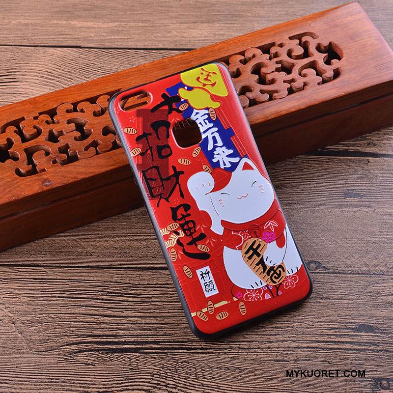 Kuori Huawei P10 Lite Silikoni Murtumaton Puhelimen Kuoret, Kotelo Huawei P10 Lite Sarjakuva Ripustettavat Koristeet Musta