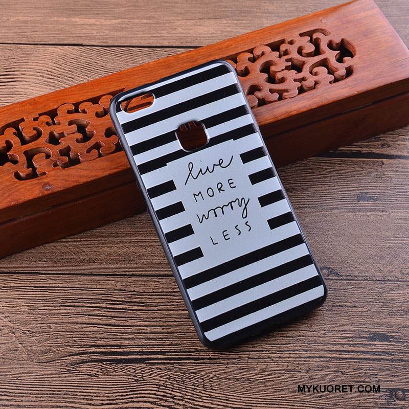 Kuori Huawei P10 Lite Silikoni Murtumaton Puhelimen Kuoret, Kotelo Huawei P10 Lite Sarjakuva Ripustettavat Koristeet Musta