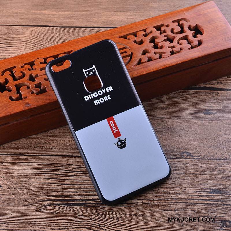 Kuori Huawei P10 Lite Silikoni Murtumaton Puhelimen Kuoret, Kotelo Huawei P10 Lite Sarjakuva Ripustettavat Koristeet Musta