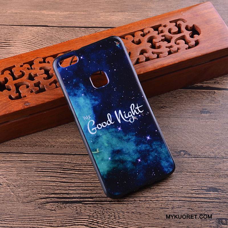 Kuori Huawei P10 Lite Silikoni Murtumaton Puhelimen Kuoret, Kotelo Huawei P10 Lite Sarjakuva Ripustettavat Koristeet Musta