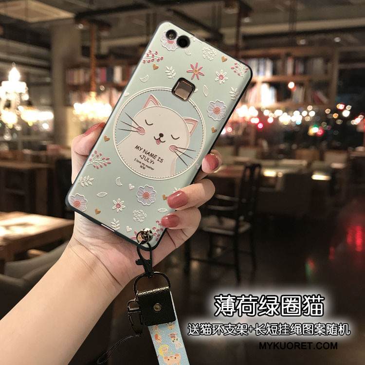 Kuori Huawei P10 Lite Silikoni Vaaleansininen Ihana, Kotelo Huawei P10 Lite Suojaus Puhelimen Kuoret Ripustettava Kaula