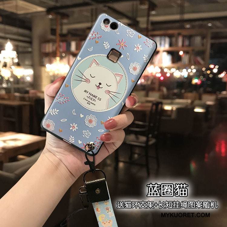 Kuori Huawei P10 Lite Silikoni Vaaleansininen Ihana, Kotelo Huawei P10 Lite Suojaus Puhelimen Kuoret Ripustettava Kaula