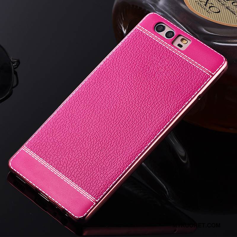 Kuori Huawei P10 Lite Suojaus Murtumaton Puhelimen Kuoret, Kotelo Huawei P10 Lite Nahka Nuoret Punainen