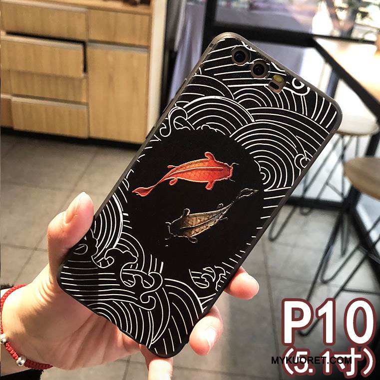 Kuori Huawei P10 Luova Murtumaton Persoonallisuus, Kotelo Huawei P10 Suojaus Musta Tide-brändi