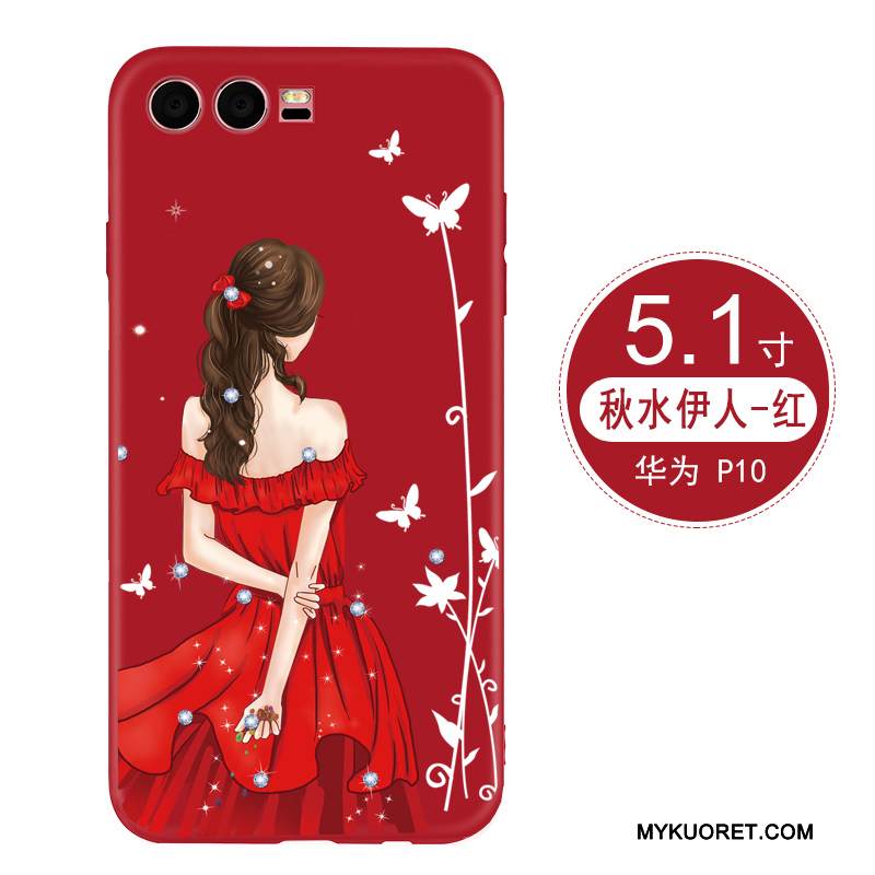 Kuori Huawei P10 Luova Persoonallisuus Trendi, Kotelo Huawei P10 Suojaus Puhelimen Kuoret Punainen