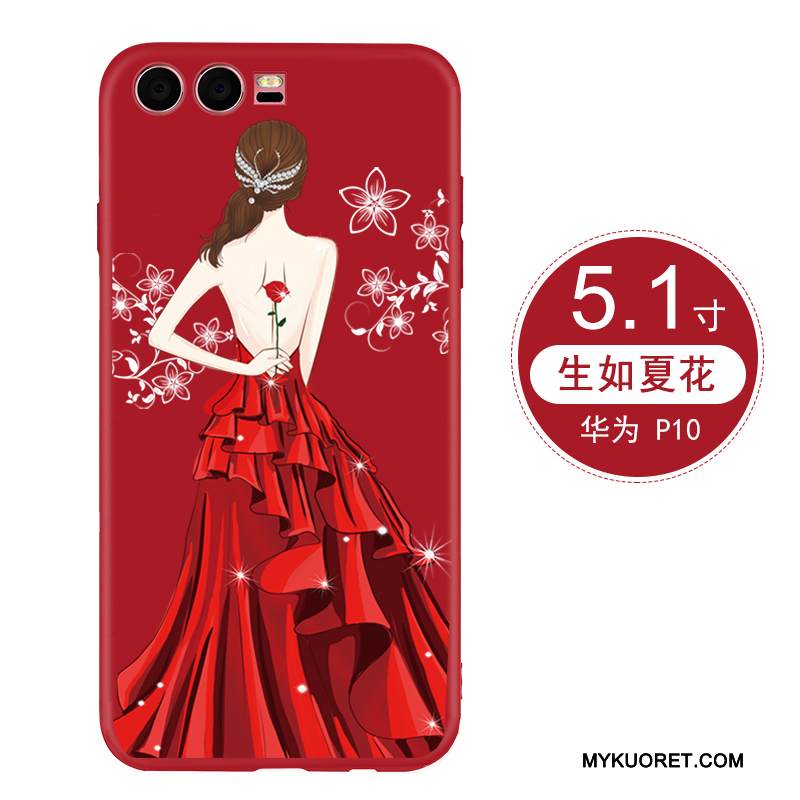 Kuori Huawei P10 Luova Persoonallisuus Trendi, Kotelo Huawei P10 Suojaus Puhelimen Kuoret Punainen