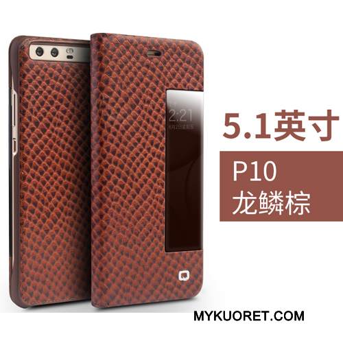 Kuori Huawei P10 Nahka Horrostila Puhelimen Kuoret, Kotelo Huawei P10 Kuoret Musta Liiketoiminta