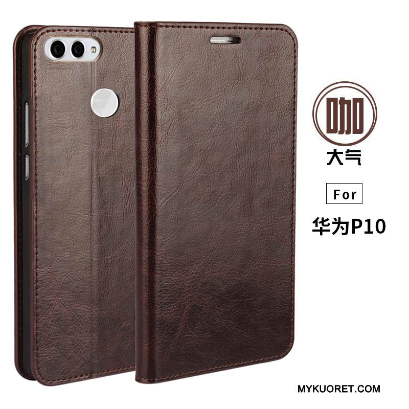 Kuori Huawei P10 Nahka Lehmä Murtumaton, Kotelo Huawei P10 Kuoret Keltainen