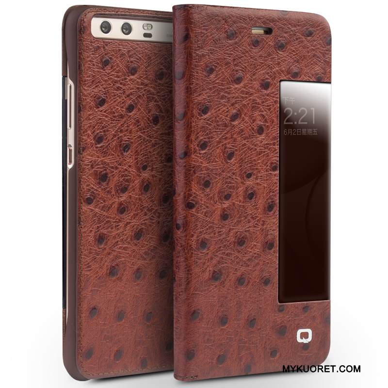 Kuori Huawei P10 Nahka Musta Liiketoiminta, Kotelo Huawei P10 Suojaus Horrostila Puhelimen Kuoret