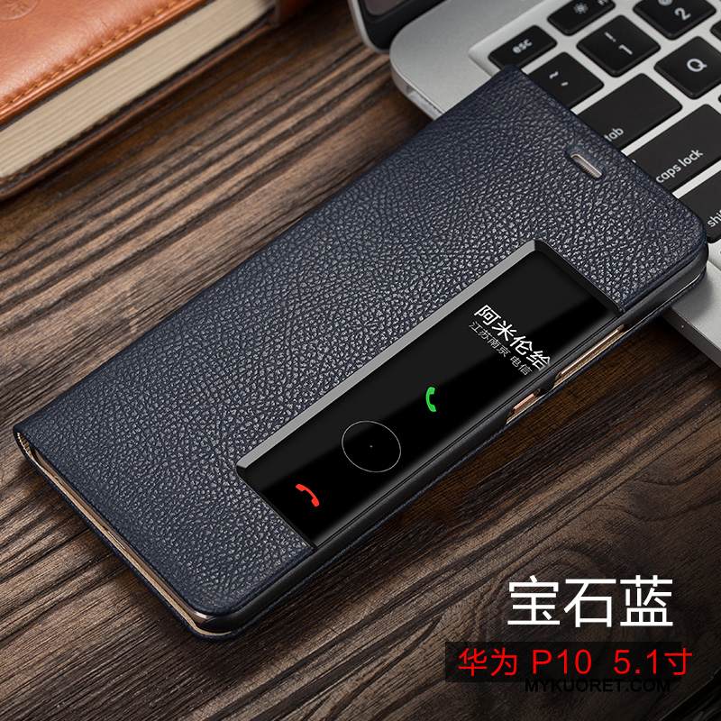 Kuori Huawei P10 Nahka Ultra Musta, Kotelo Huawei P10 Suojaus Ohut Murtumaton