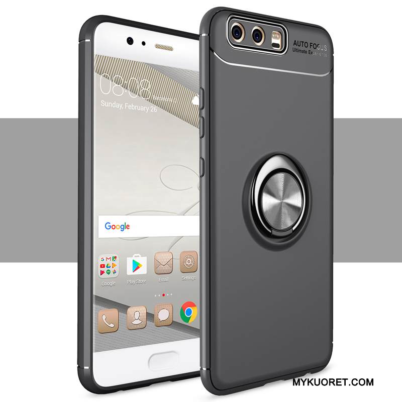 Kuori Huawei P10 Pehmeä Neste Musta Pesty Suede, Kotelo Huawei P10 Silikoni Murtumaton Puhelimen Kuoret