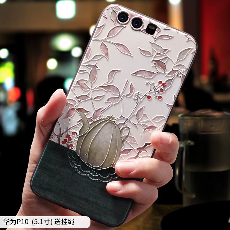 Kuori Huawei P10 Pehmeä Neste Ohut Murtumaton, Kotelo Huawei P10 Silikoni Jauhe Vaalean