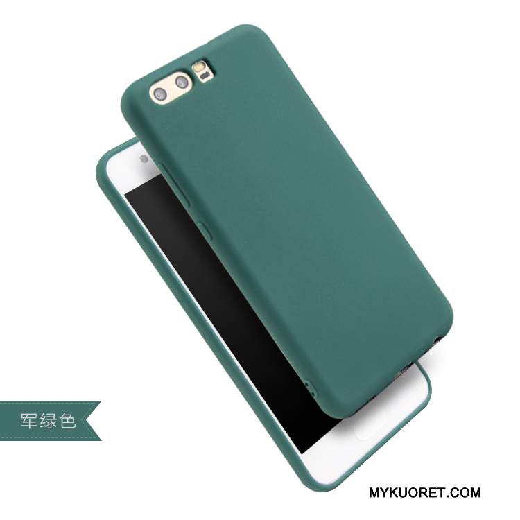 Kuori Huawei P10 Pehmeä Neste Pesty Suede Puhelimen Kuoret, Kotelo Huawei P10 Suojaus Murtumaton Vihreä