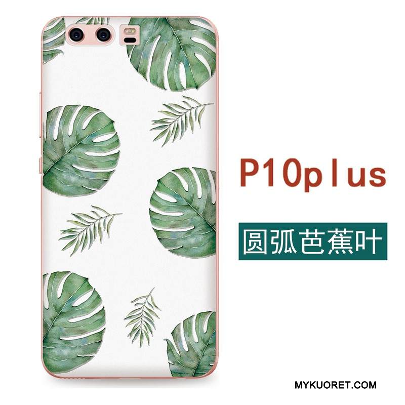 Kuori Huawei P10 Plus Kohokuviointi Kukkia Ripustettavat Koristeet, Kotelo Huawei P10 Plus Laukut Vihreä Puhelimen Kuoret