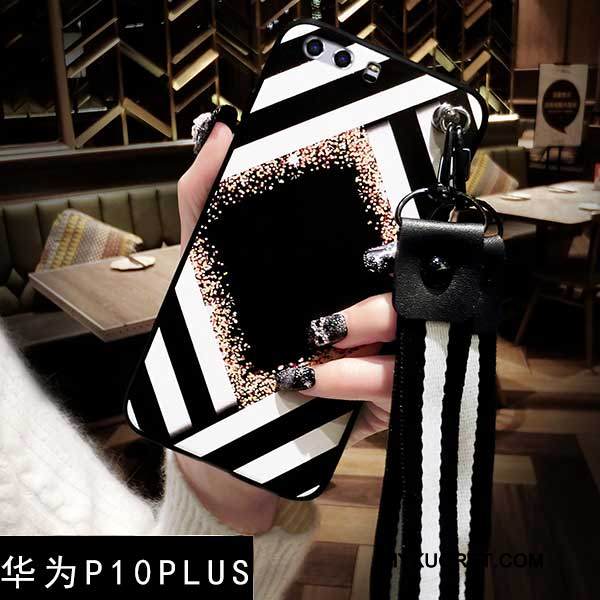 Kuori Huawei P10 Plus Laukut Murtumaton Net Red, Kotelo Huawei P10 Plus Silikoni Puhelimen Kuoret Musta