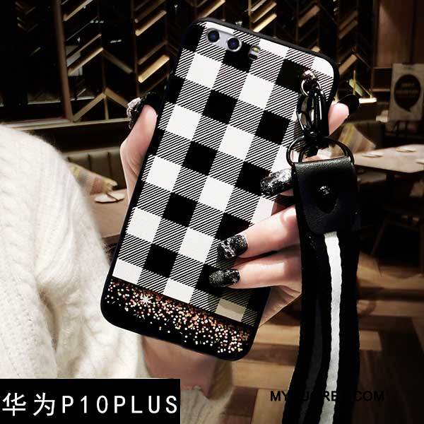 Kuori Huawei P10 Plus Laukut Murtumaton Net Red, Kotelo Huawei P10 Plus Silikoni Puhelimen Kuoret Musta