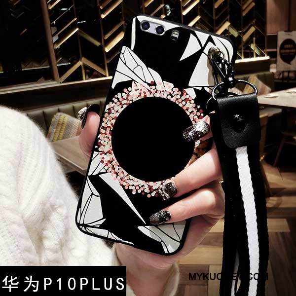 Kuori Huawei P10 Plus Laukut Murtumaton Net Red, Kotelo Huawei P10 Plus Silikoni Puhelimen Kuoret Musta