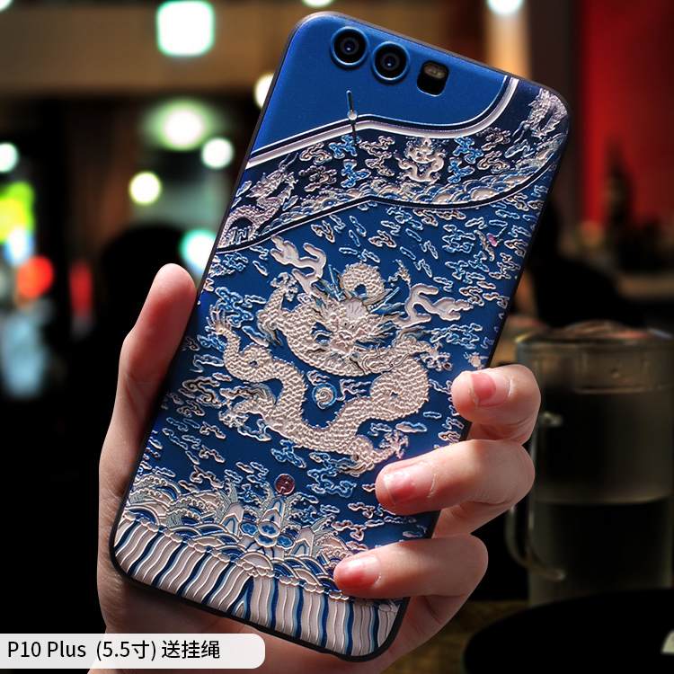 Kuori Huawei P10 Plus Laukut Murtumaton Puhelimen Kuoret, Kotelo Huawei P10 Plus Pehmeä Neste Persoonallisuus Sininen