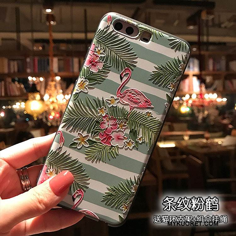 Kuori Huawei P10 Plus Laukut Musta Vihreä, Kotelo Huawei P10 Plus Tuki Pesty Suede Puhelimen Kuoret