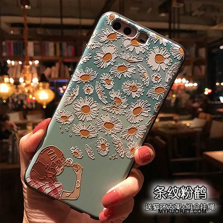 Kuori Huawei P10 Plus Laukut Musta Vihreä, Kotelo Huawei P10 Plus Tuki Pesty Suede Puhelimen Kuoret