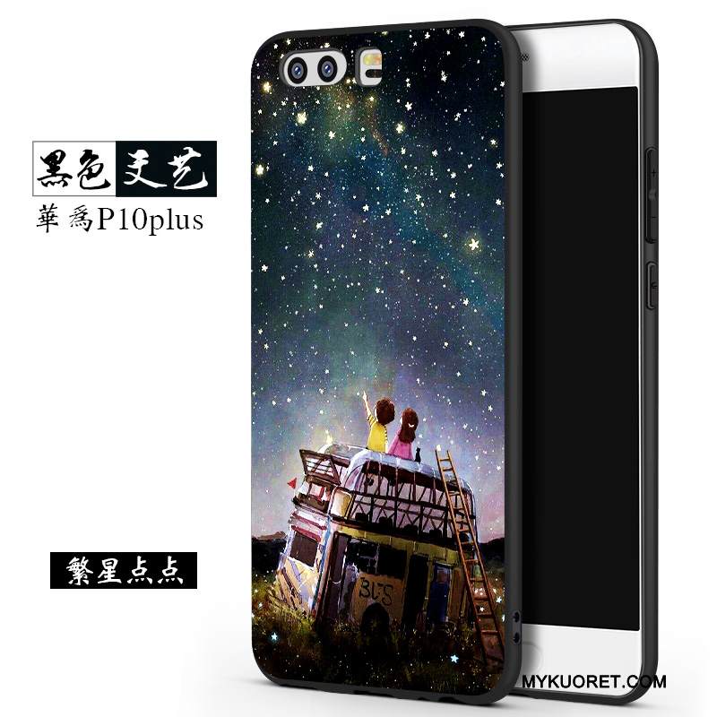 Kuori Huawei P10 Plus Laukut Puhelimen Kuoret Murtumaton, Kotelo Huawei P10 Plus Suojaus Musta Persoonallisuus