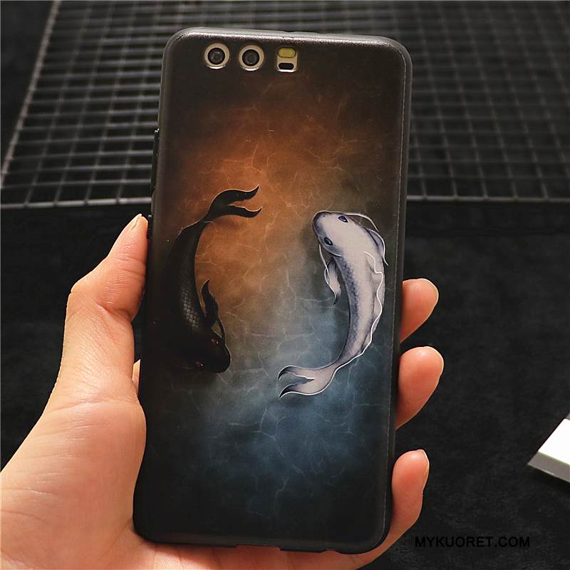 Kuori Huawei P10 Plus Luova Kiinalainen Tyyli Musta, Kotelo Huawei P10 Plus Puhelimen Kuoret Trendi