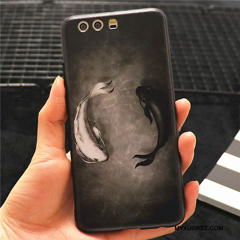 Kuori Huawei P10 Plus Luova Kiinalainen Tyyli Musta, Kotelo Huawei P10 Plus Puhelimen Kuoret Trendi