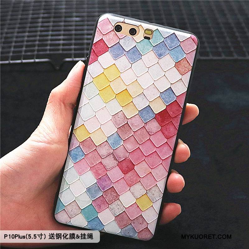 Kuori Huawei P10 Plus Luova Trendi Kukka, Kotelo Huawei P10 Plus Laukut Sininen Puhelimen Kuoret